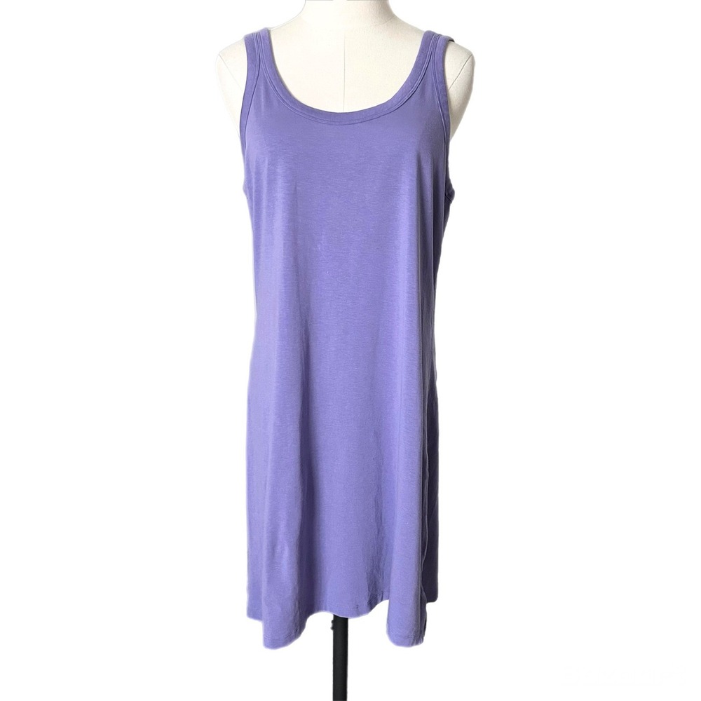 Lululemon Classic-Fit Cotton-Blend Scoop Tank Dress Charged Indigo Purple Sz 10 - Picture 2 of 6